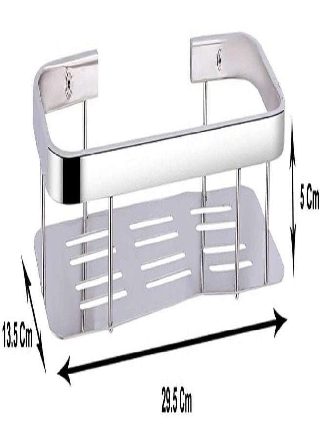 JAGGER رفوف حمام/رف مطبخ/سلة/رفوف حائط متعددة الأغراض من الفولاذ المقاوم للصدأ JAGGER 304 JBS2231 (مطلية بالكروم) (فضي، رف مستطيل) - Image 4